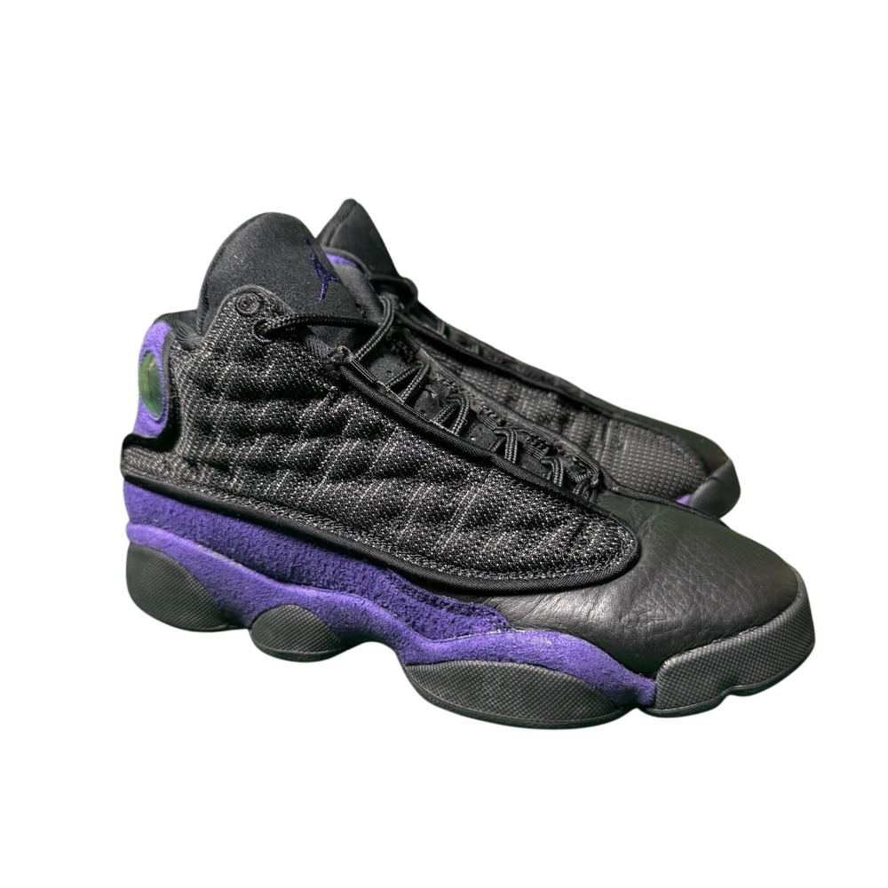 Jordan 13 Retro Court Purple GS Black Sneakers 884129-015 Size 6.5Y